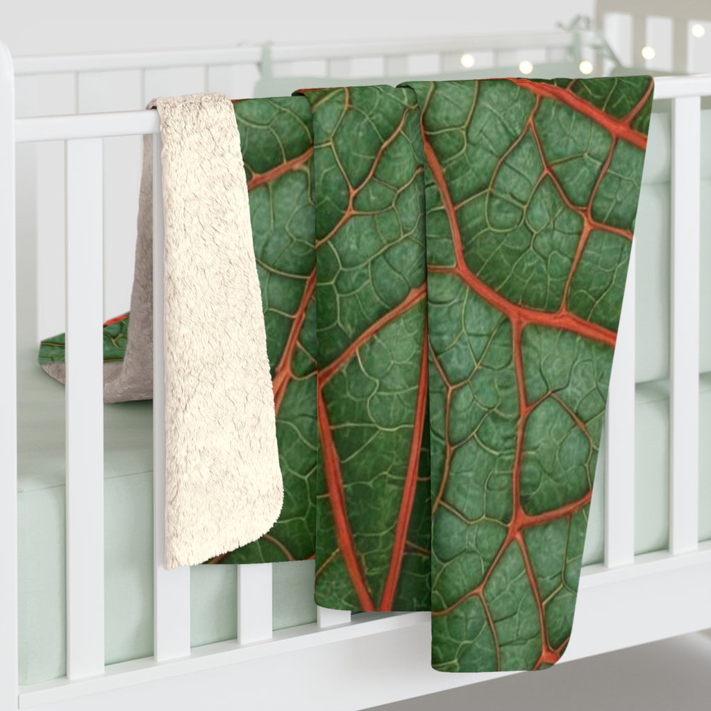 Leaf Sherpa Fleece Blanket