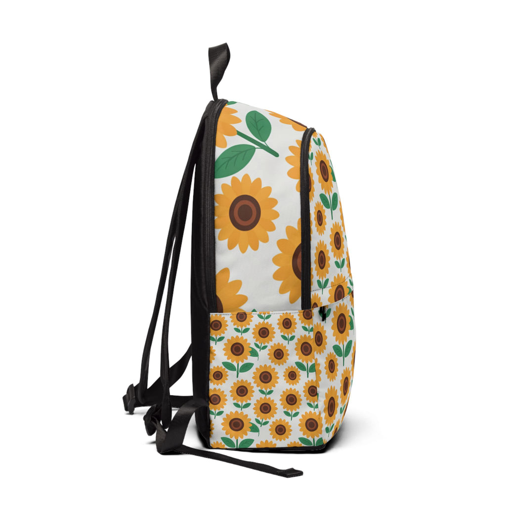 Sunflower Art Unisex Fabric Backpack, Floral School Bag, Eco-Friendly Tote, Great for Travel, Gift for Students and Nature Lovers