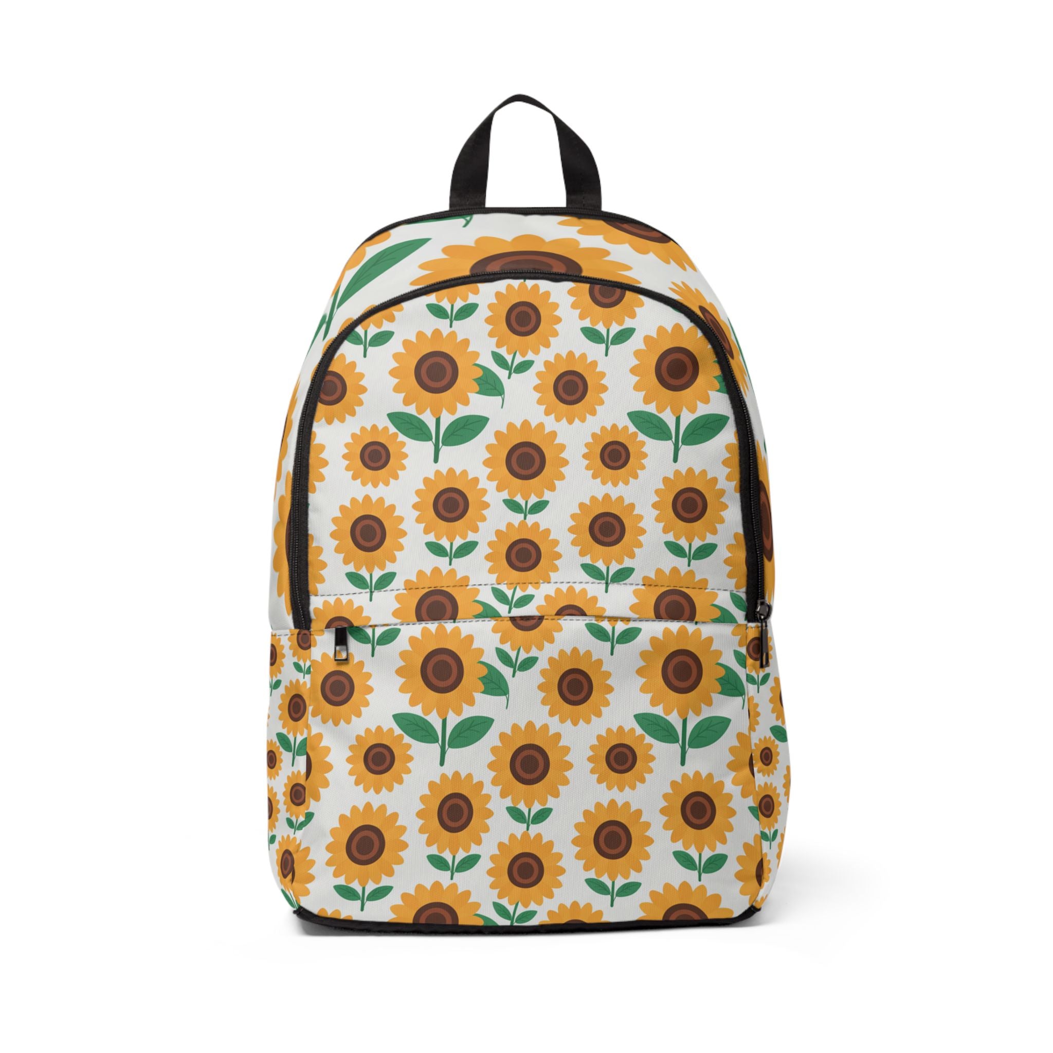 Sunflower Art Unisex Fabric Backpack, Floral School Bag, Eco-Friendly Tote, Great for Travel, Gift for Students and Nature Lovers