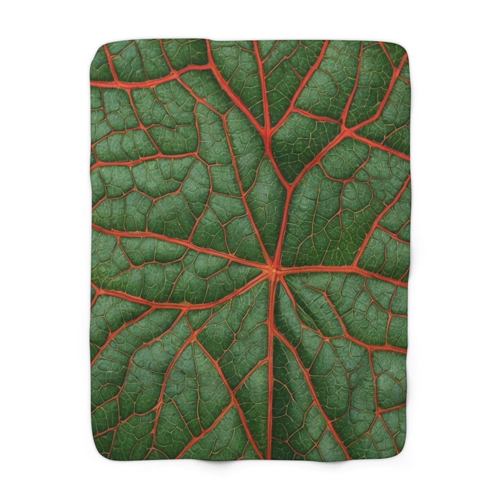 Leaf Sherpa Fleece Blanket